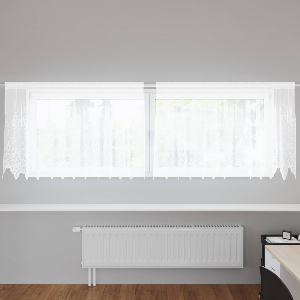 Spetsgardin Vit 120 x 300 cm Polyester