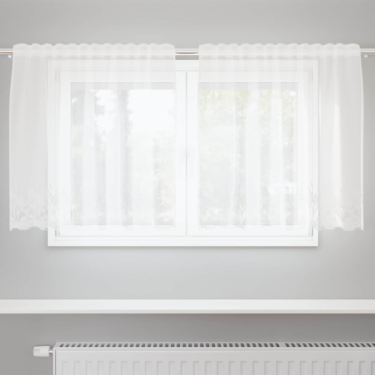 Spetsgardin Vit 80 x 150 cm Polyester