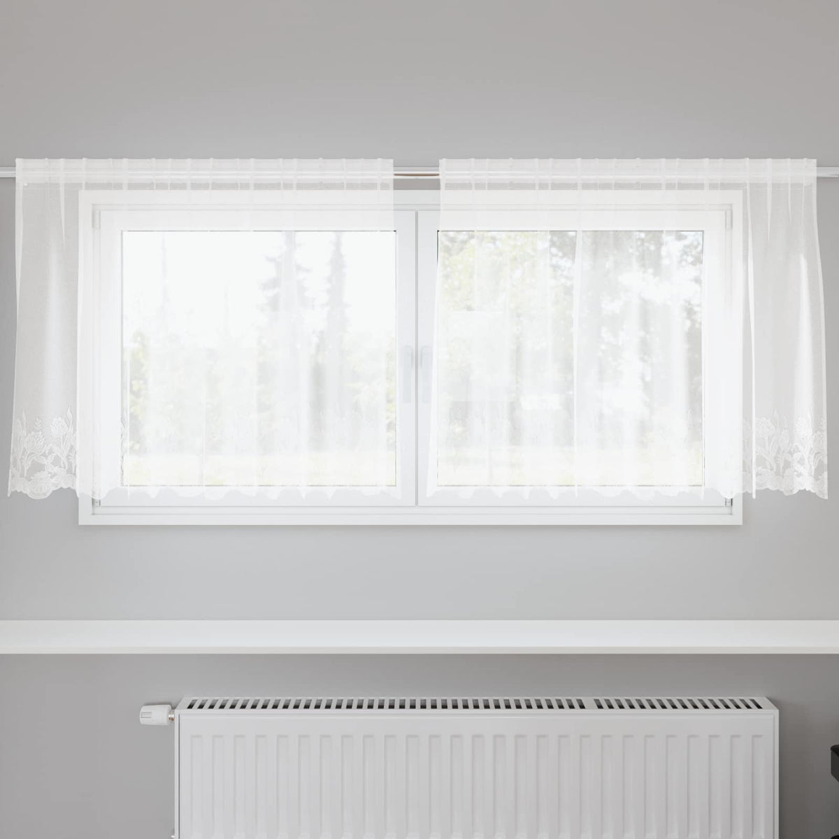 Spetsgardin Vit 200 x 120 cm Polyester