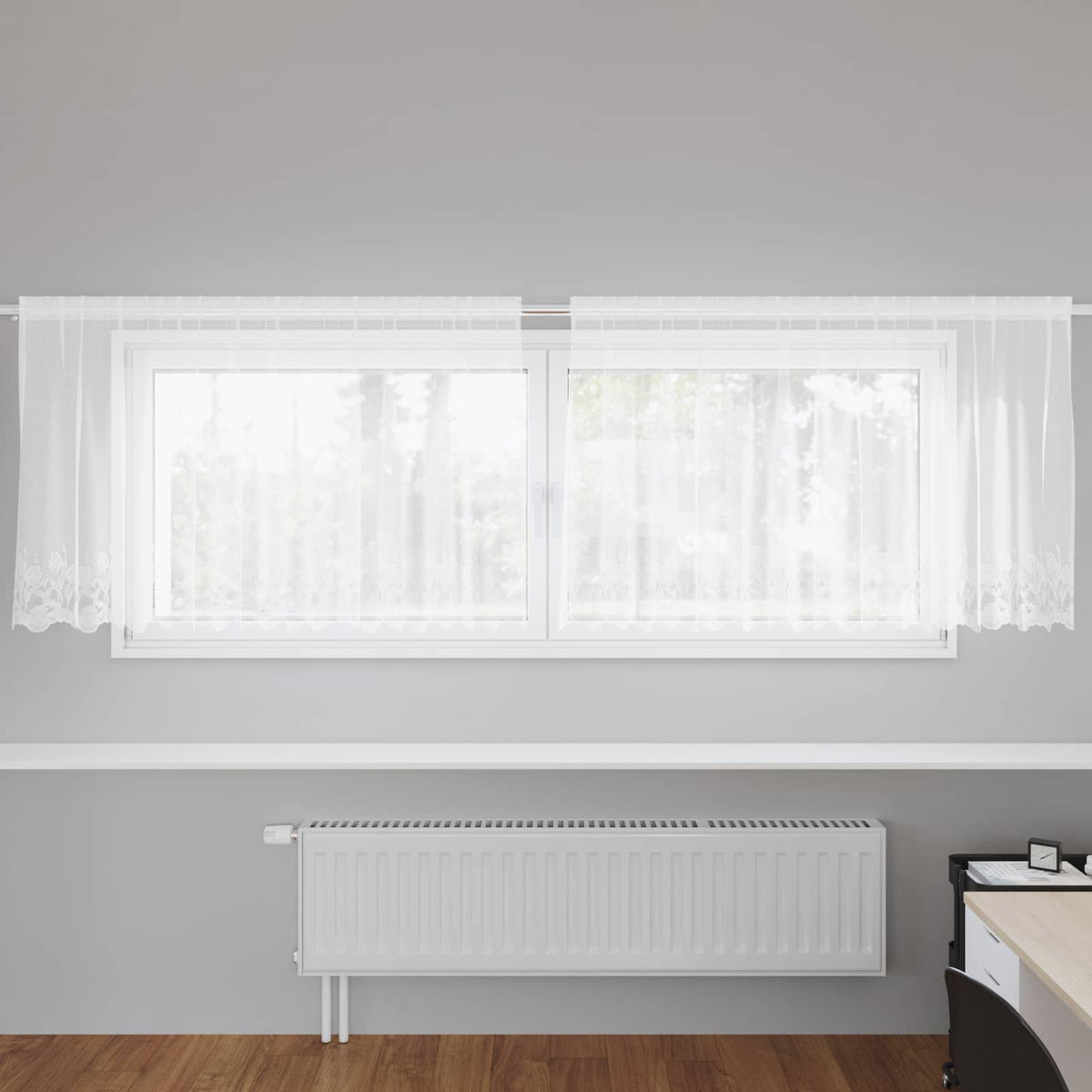 Spetsgardin Vit 120 x 300 cm Polyester