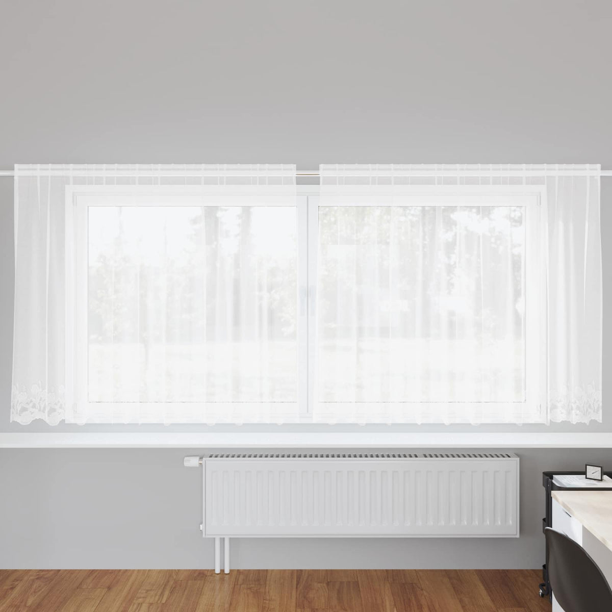 Spetsgardin Vit 160 x 300 cm Polyester
