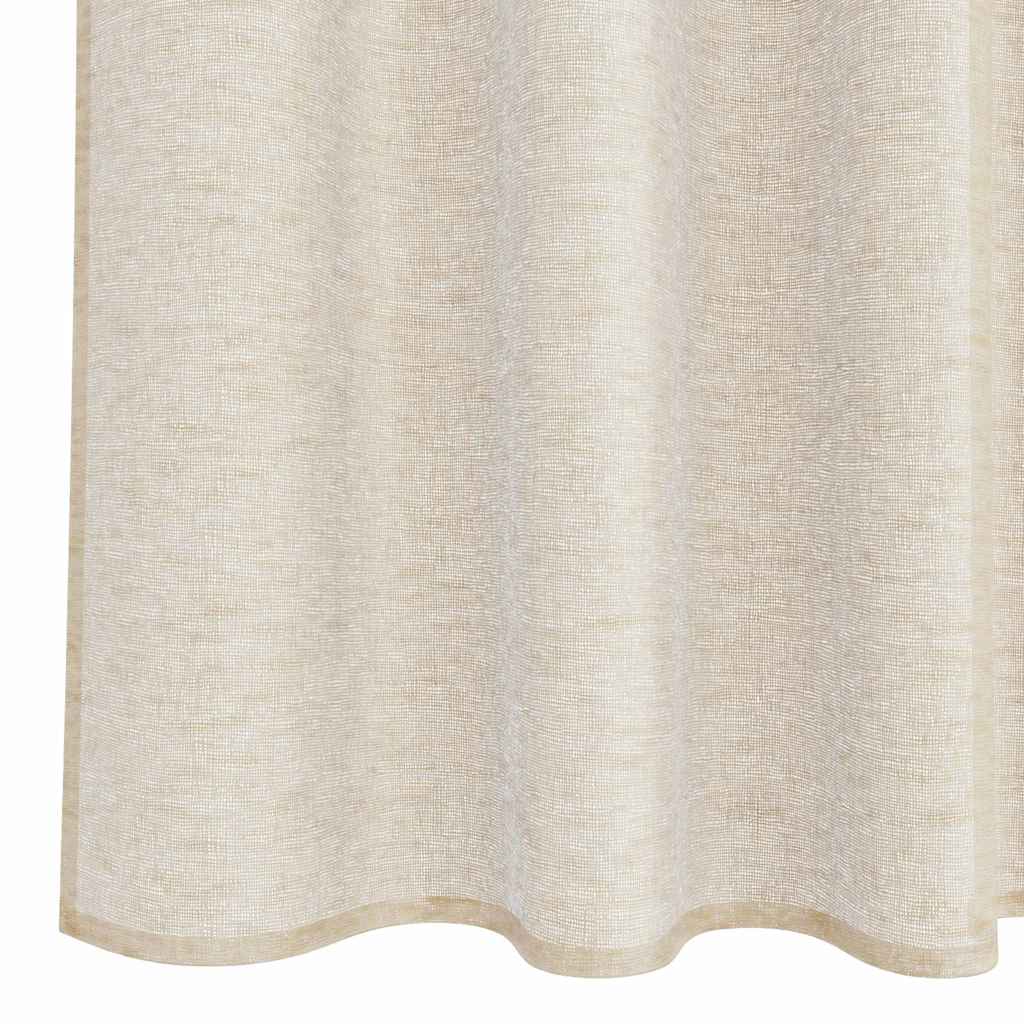 Voile Gardin med gardiner 2 pcs Sand 140x140cm Polyester