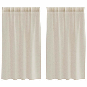 Voile Gardin med gardiner 2 pcs Sand 140x140cm Polyester
