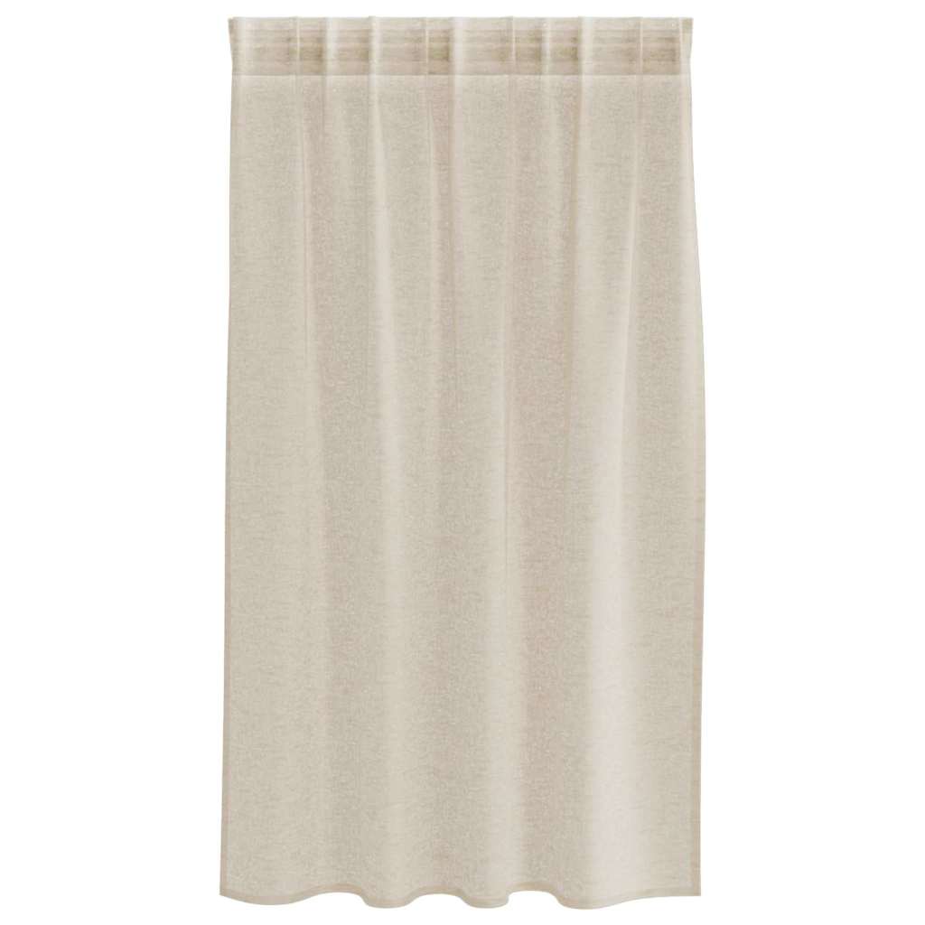 Voile Gardin med gardiner 2 pcs Sand 140x140cm Polyester