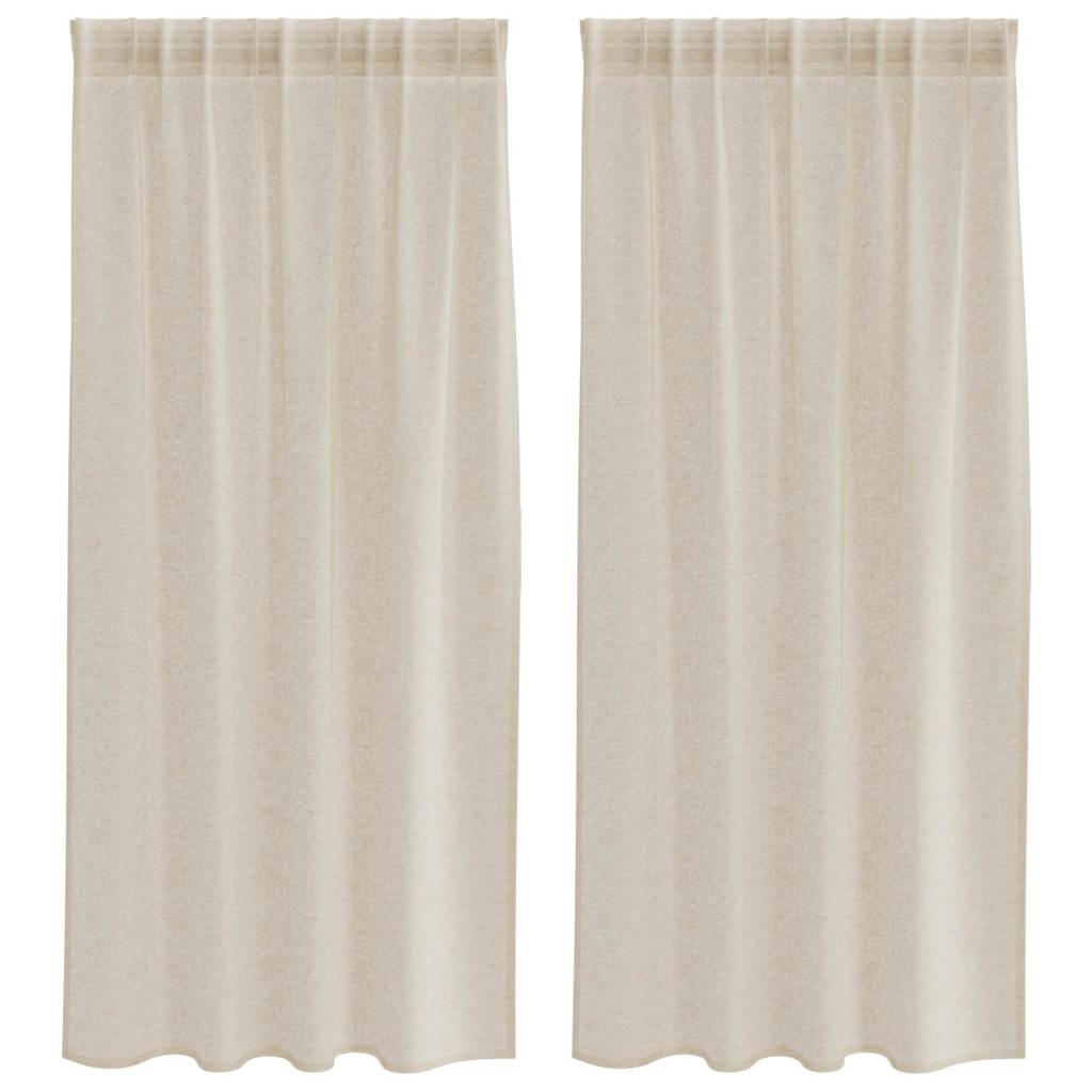 Voile Gardin 2 st Sand 175 x 140 cm Polyester