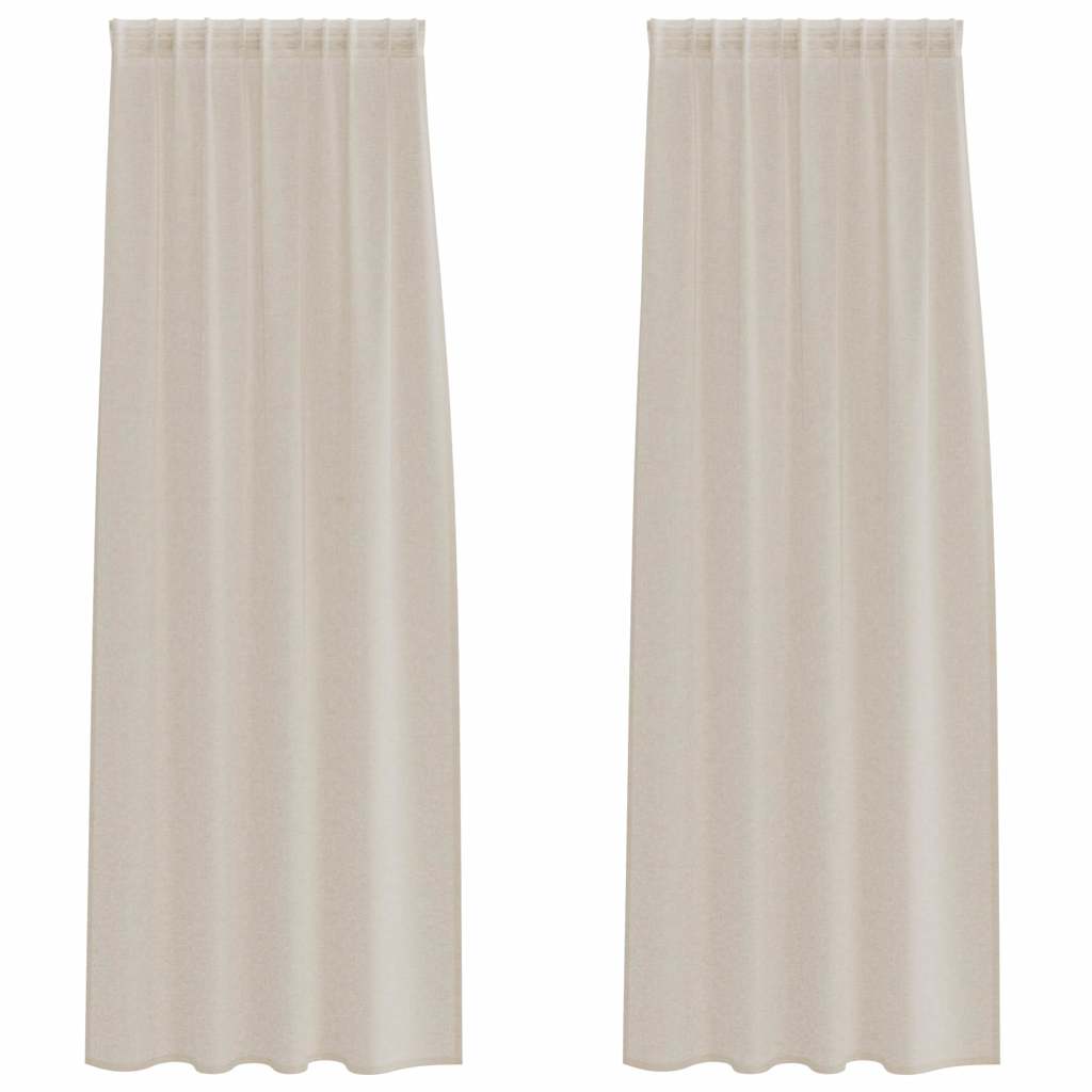 Voile Gardin 2 st Sand 225 x 140 cm Polyester