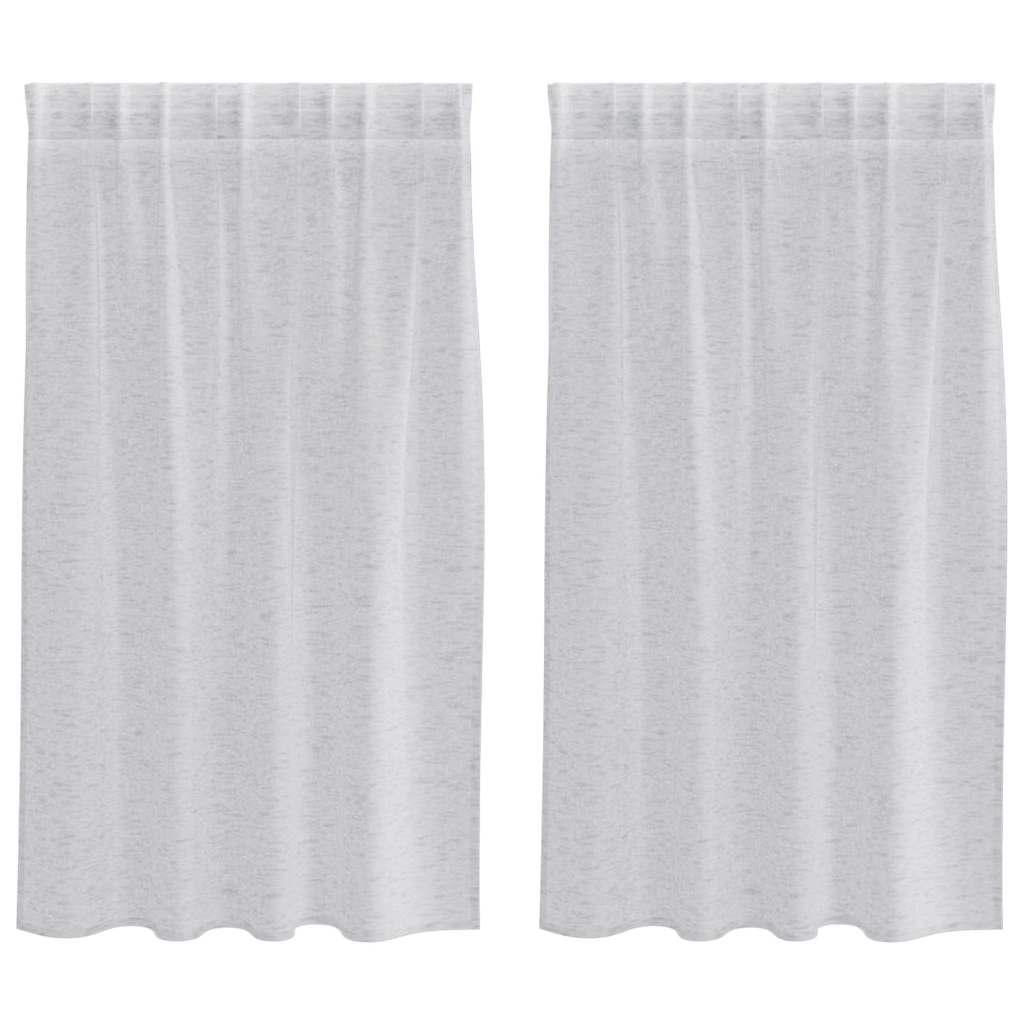 Voile Gardin 2 st Ljusgrå 140 x 140 cm Polyester