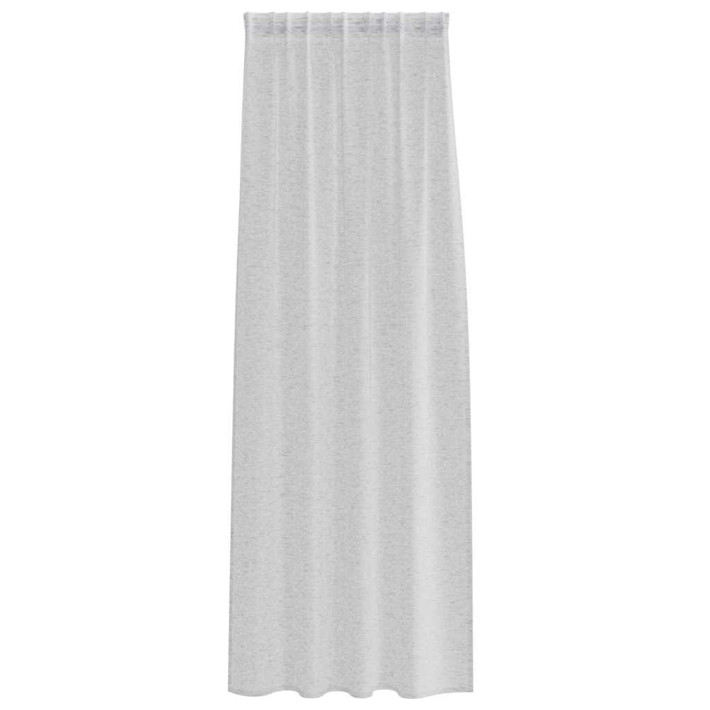 Voile Gardin med gardiner 2 pcs Ljusgrå 140x260cm Polyester