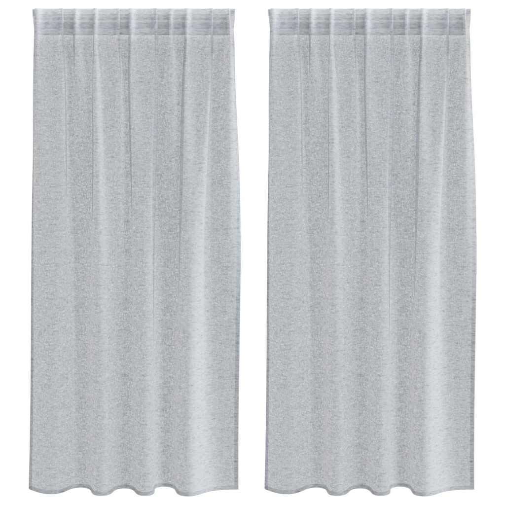 Voile Gardin 2 st Mörkgrå 175 x 140 cm Polyester