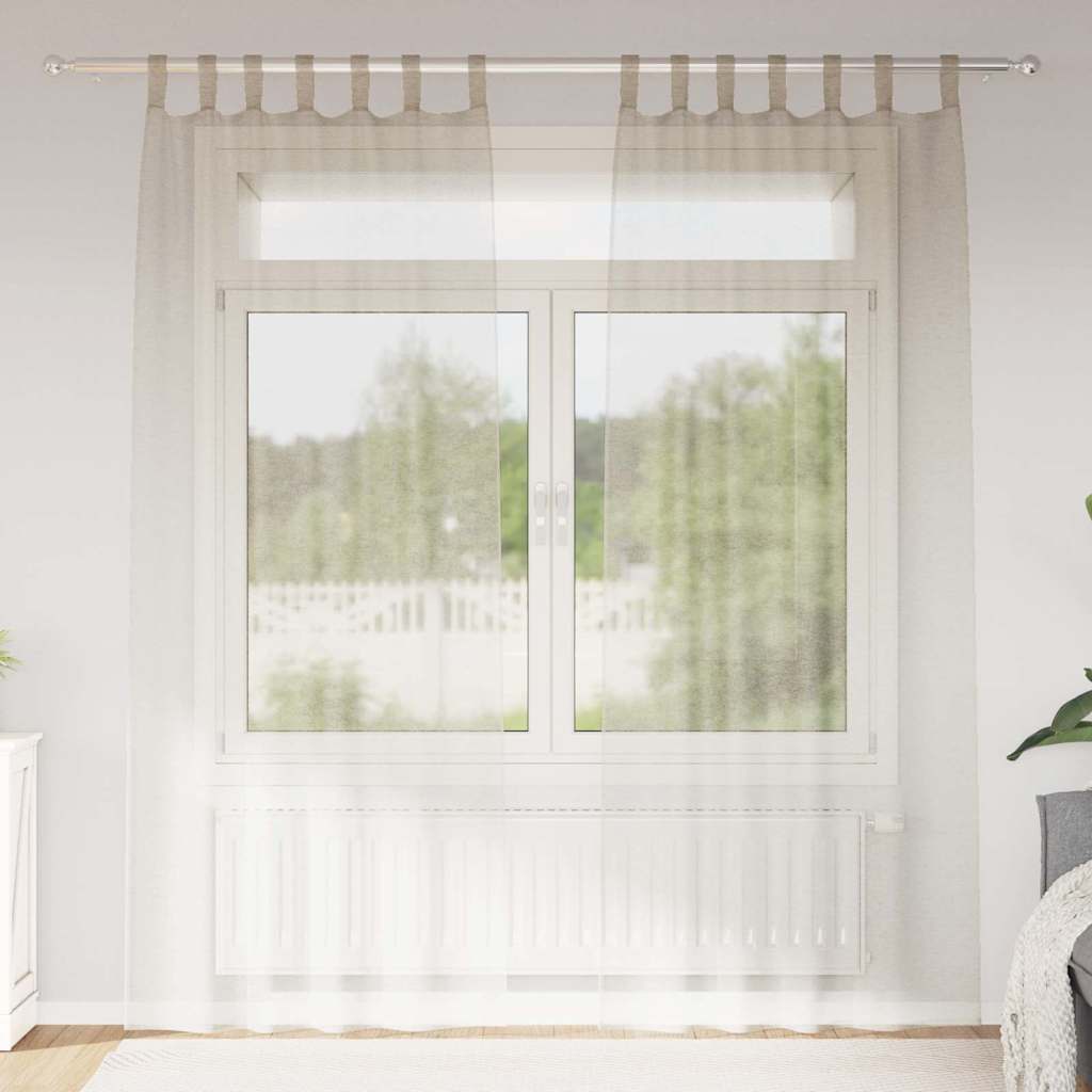 Voile Gardin 2 st Sand 245 x 140 cm Polyester