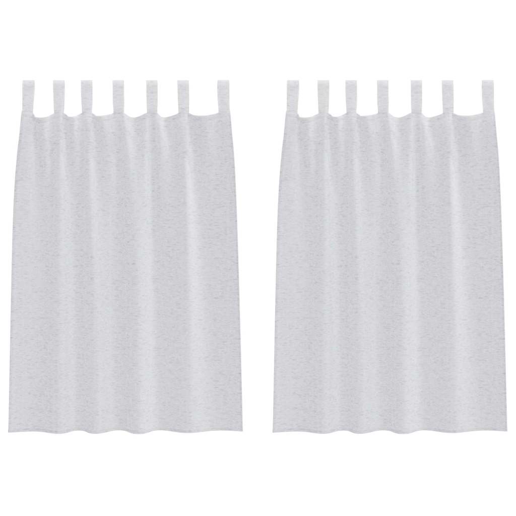 Voile Gardin 2 st Ljusgrå 140 x 140 cm Polyester