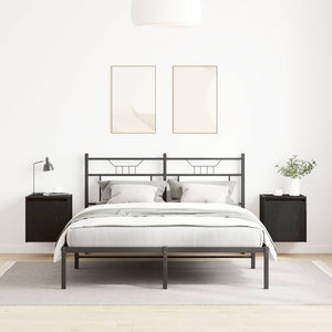 Väggmonterade sängskåp 2 st svart 38x34x40 cm