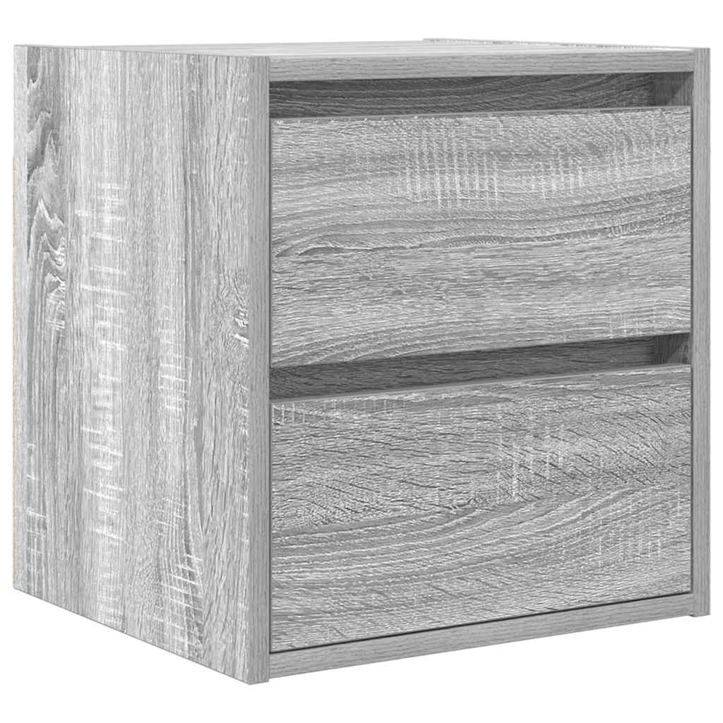 Vägghängt sängbord grå sonoma 38x34x40 cm