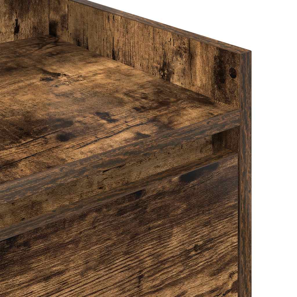 Sängbord med 2 lådor rökt ek 38x34x80 cm