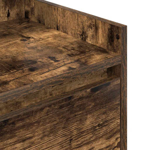 Sängbord med 2 lådor rökt ek 38x34x80 cm