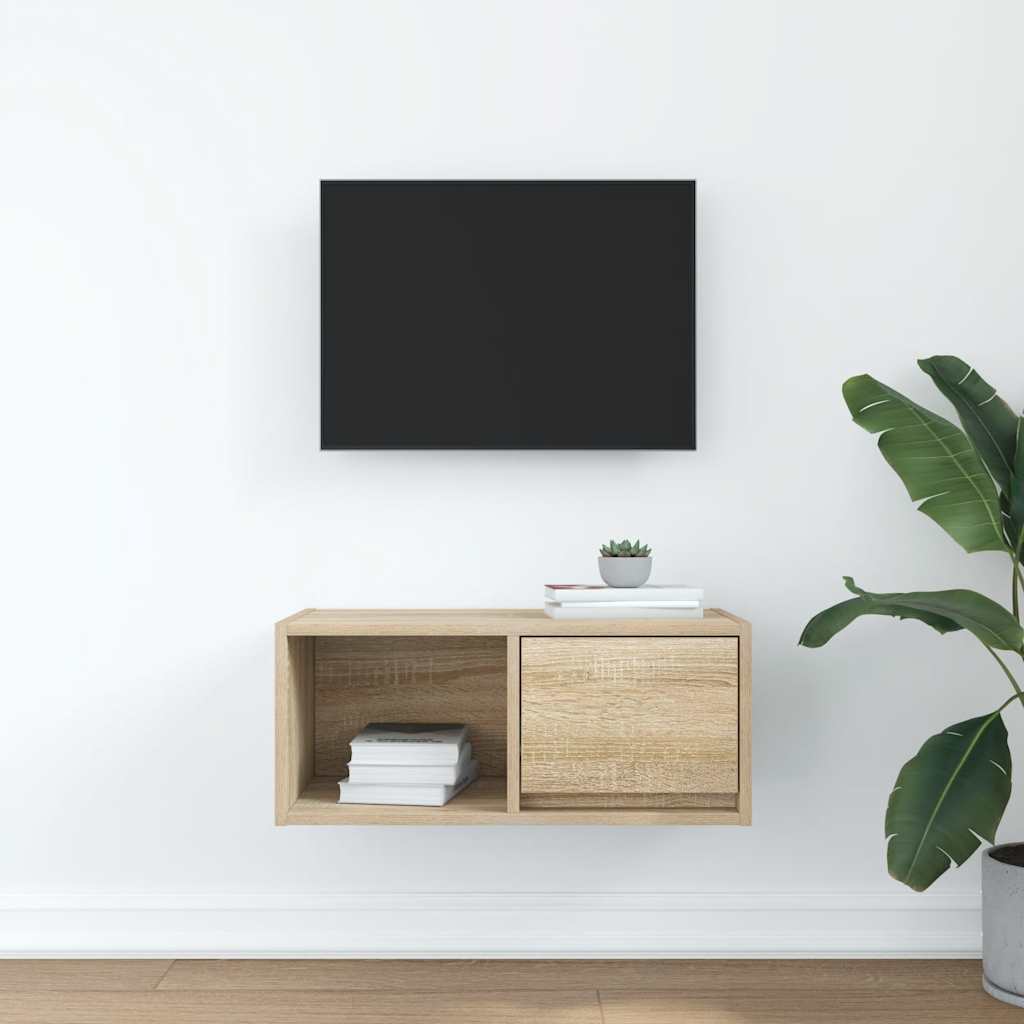 TV-bänk sonoma ek 60x31x25,5 cm konstruerat trä