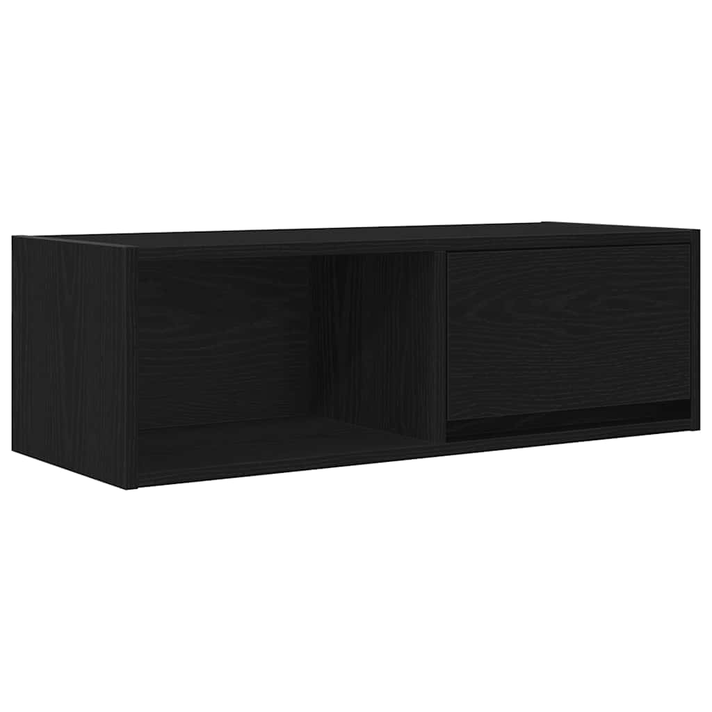 TV-bänk svart ek 80x31x25,5 cm konstruerat trä