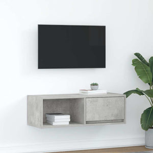 TV-bänk betonggrå 80x31x25,5 cm konstruerat trä