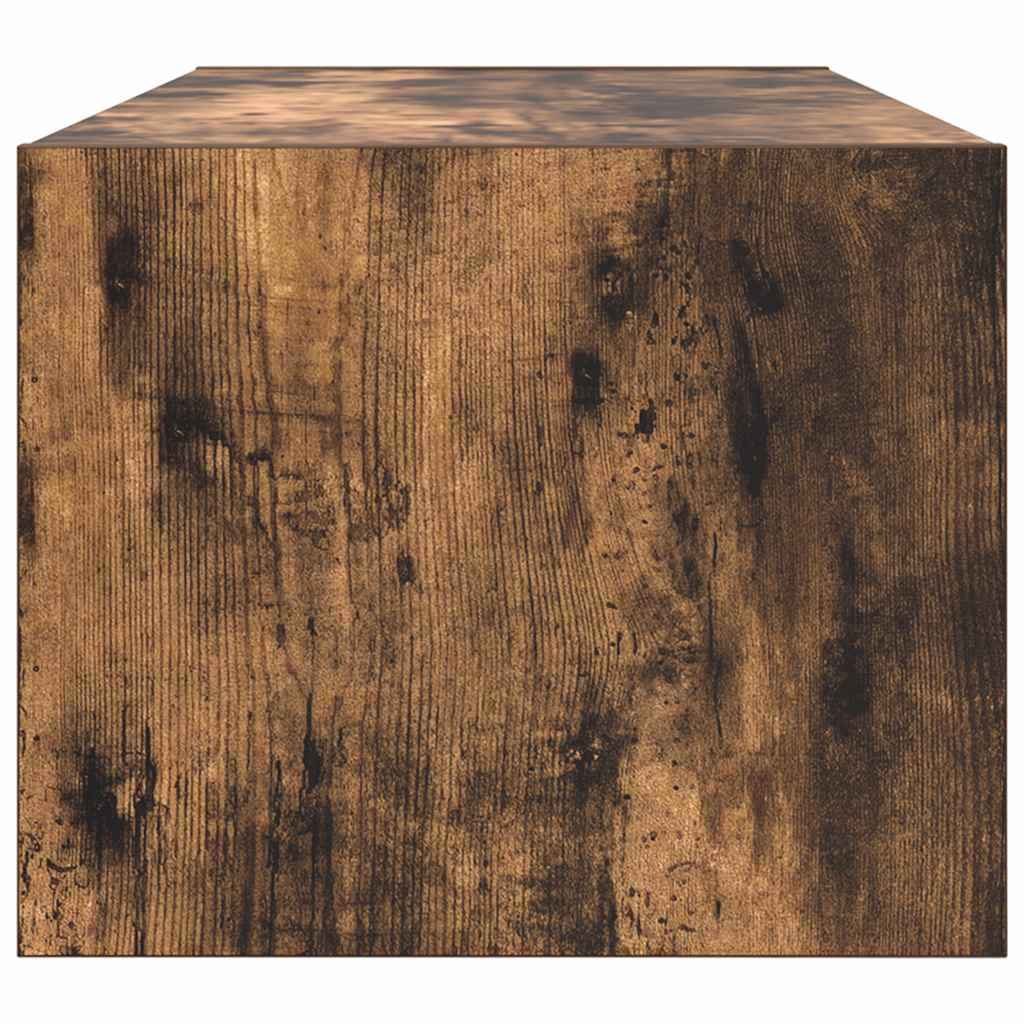 TV-bänk rökt ek 80x31x25,5 cm konstruerat trä