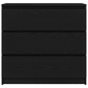 Skänk svart ek 80x35x76 cm konstruerat trä