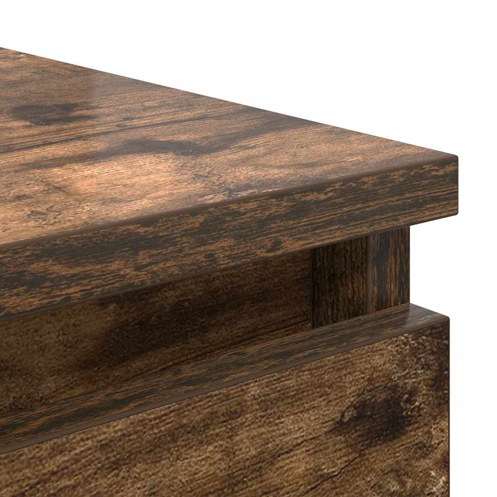 Skänk med lådor rökt ek 37,5x35x99 cm konstruerat trä