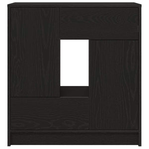Skänk med lådor och dörrar svart ek 70,5x34x74,5 cm