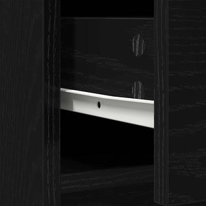 Skänk med lådor och dörrar svart ek 73x31x90 cm