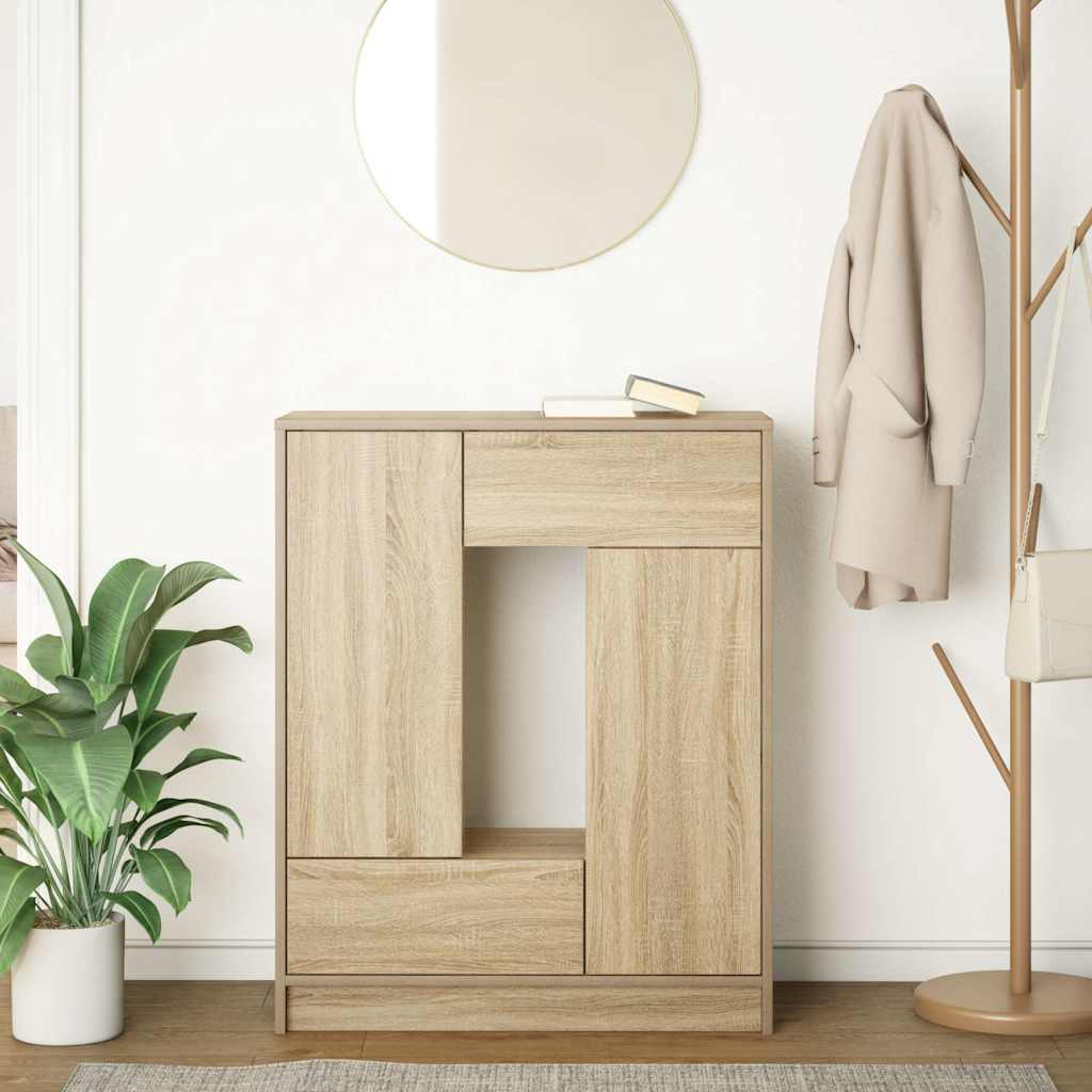 Skänk med lådor och dörrar sonoma ek 73x31x90 cm