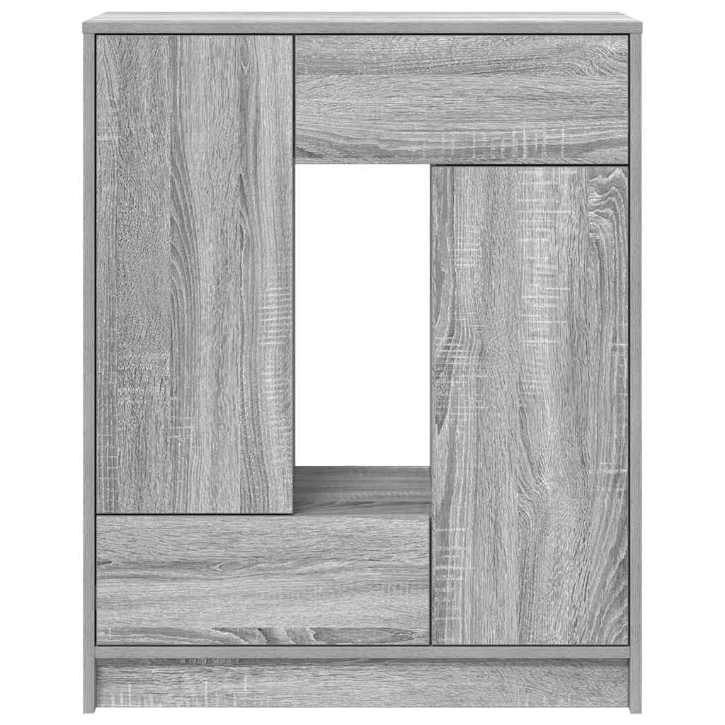 Skänk med lådor och dörrar grå sonoma 73x31x90 cm