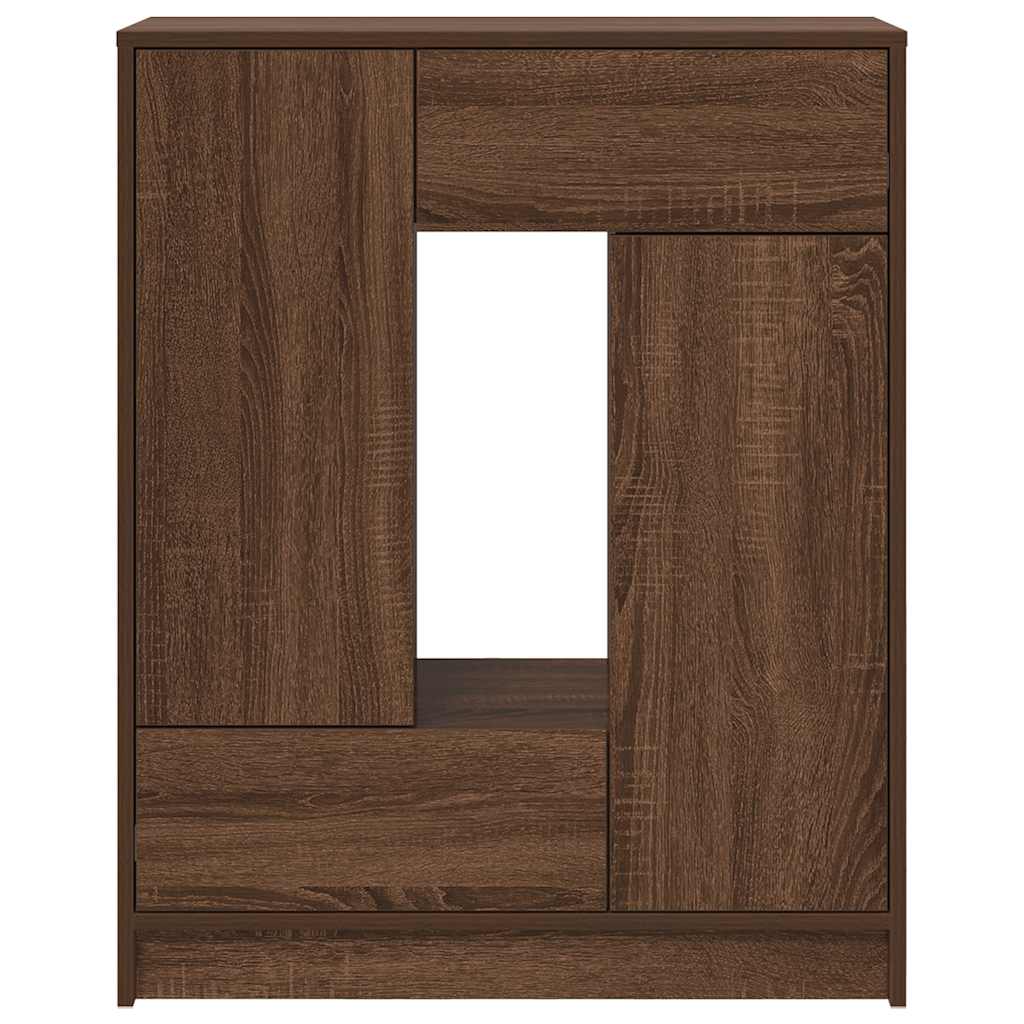 Skänk med lådor och dörrar brun ek 73x31x90 cm