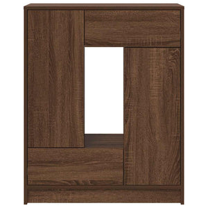 Skänk med lådor och dörrar brun ek 73x31x90 cm