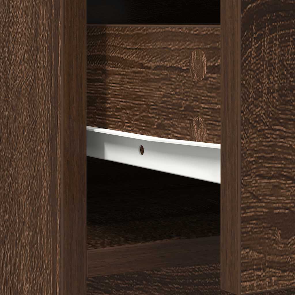 Skänk med lådor och dörrar brun ek 73x31x90 cm