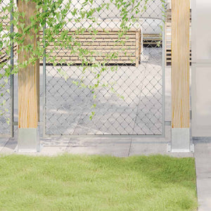 Stolpbaser, fyrkant, 4 st, silver, 101x101 mm galvaniserat stål