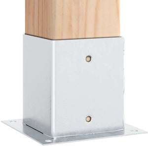 Stolpbaser fyrkant 4 st silver 121x121 mm galvaniserat stål