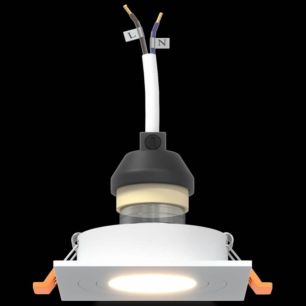 Spotlight 6 pcs Vit 9 x 9 x 2 cm Aluminium