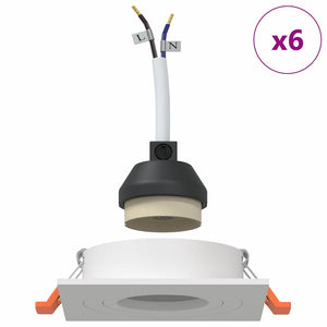 Spotlight 6 pcs Vit 9 x 9 x 2 cm Aluminium