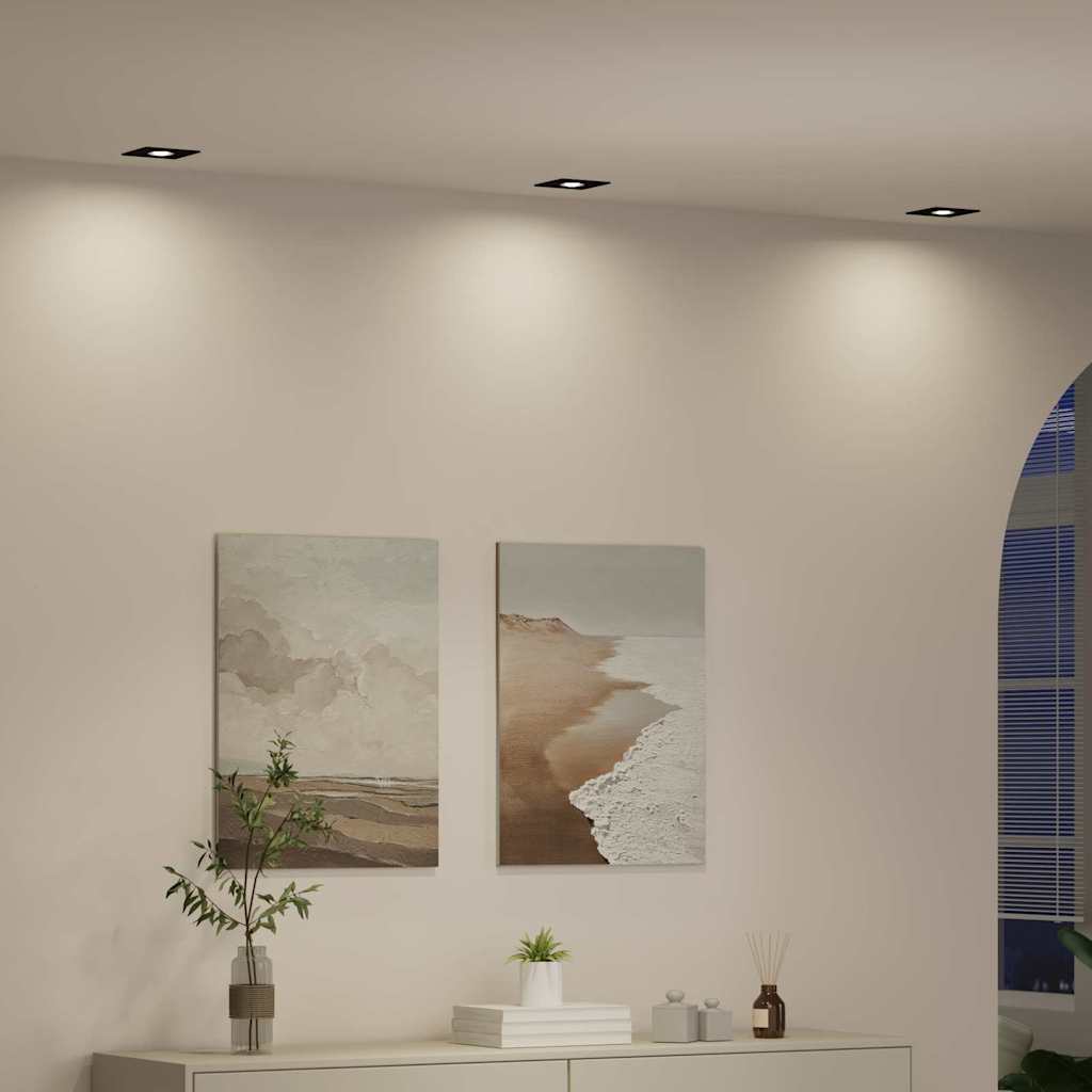 Spotlight 24 pcs Svart 9 x 9 x 2 cm Aluminium