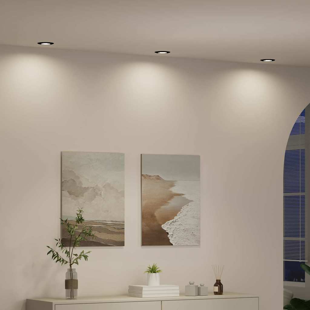 Spotlight 12 pcs Svart 9 x 9 x 2.5 cm Metall