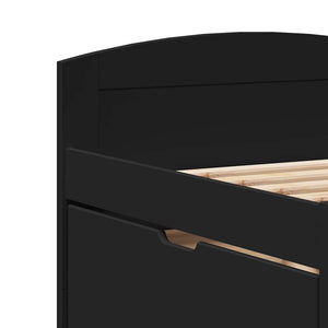 Dagbädd med 5 lådor utan madrass IRUN svart 90x200 cm