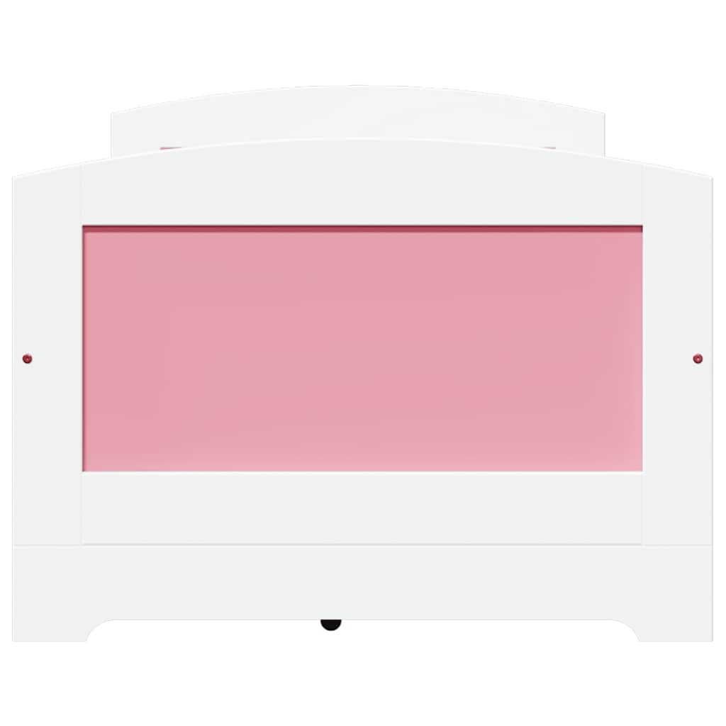 Dagbädd med 5 lådor utan madrass IRUN vit&rosa 90x200 cm