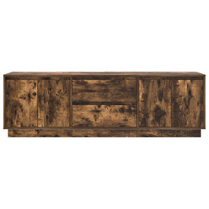 TV-bänk med LED-lampor rökt ek 160,5x41x50 cm