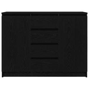 Skänk med lådor svart ek 100,5x35x76 cm konstruerat trä