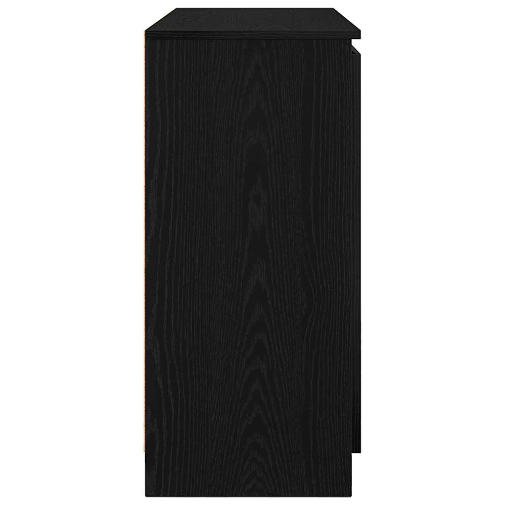 Skänk med lådor svart ek 100,5x35x76 cm konstruerat trä