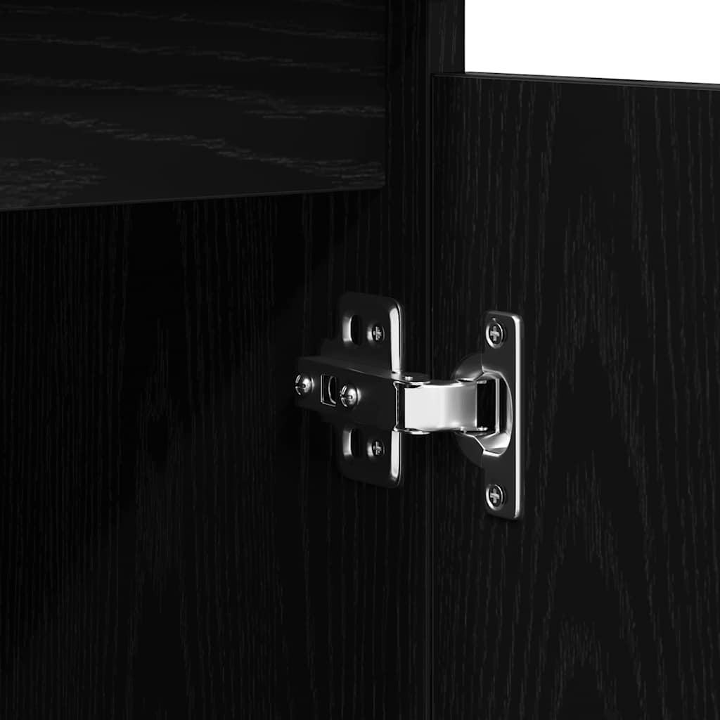 Skänk med lådor svart ek 100,5x35x98,5 cm konstruerat trä