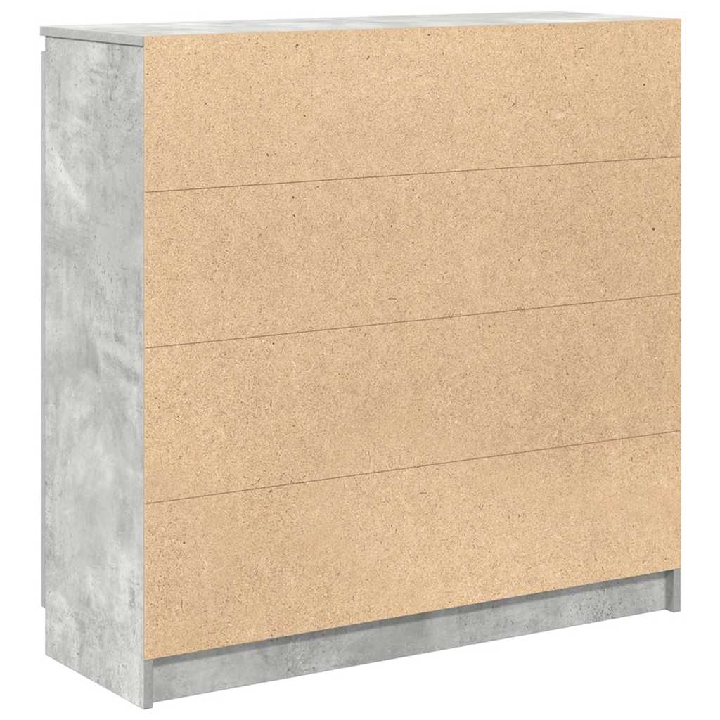 Skänk med lådor betonggrå 100,5x35x98,5 cm konstruerat trä