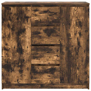 Skänk med lådor i rökt ek 100,5x35x98,5 cm konstruerat trä