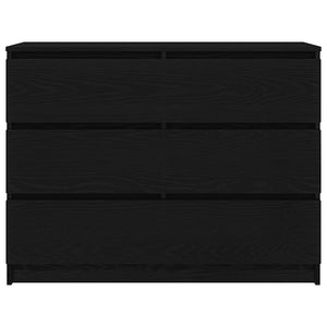 Skänk svart ek 100x35x76 cm konstruerat trä