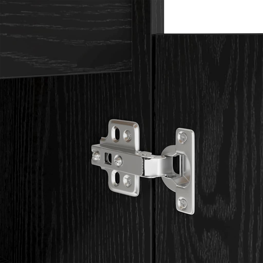 Skrivbord med låda Svart ek 140 x 49 x 76 cm Konstruerat trä