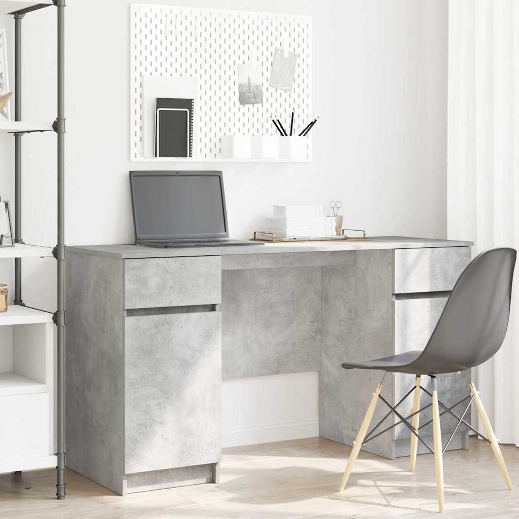 Skrivbord Betonggrå Konstruerat trä 140 x 49 x 76 cm