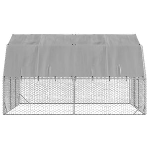 Hönsgård med tak 2,5x4x2,25 m galvaniserat stål